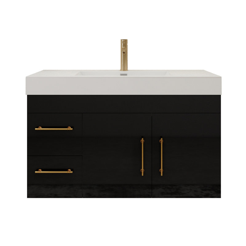 Morenobath 42'' Wall Mounted Single Bathroom Vanity with Reinforced